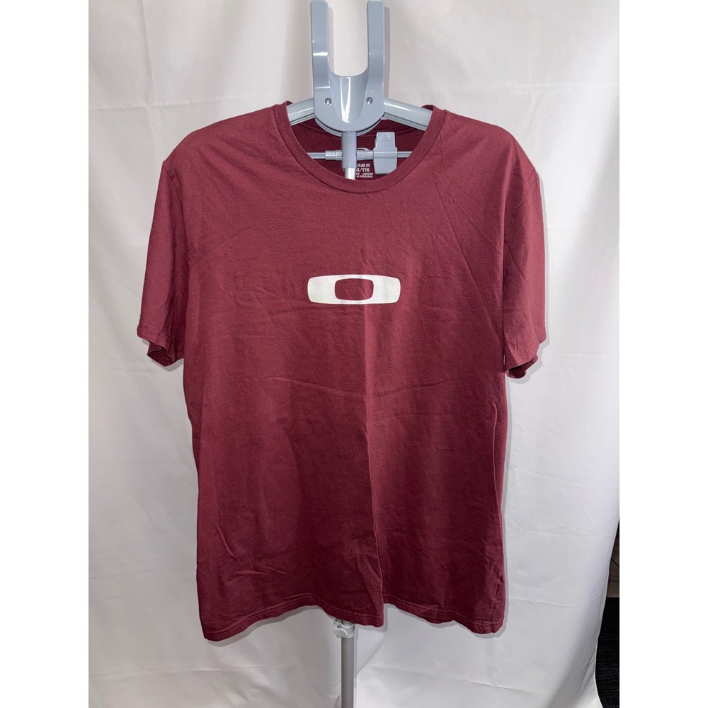 Oakley Mens Ellipse Logo Graphic T-Shirt Burgundy Maroon Regular Fit XXL